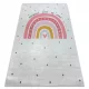  Kab. BAMBINO 47810 covor lavabil Rainbow, buline pentru copii antiderapant - alb / roz 200x290 cm