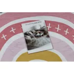  Kab. BAMBINO 47810 covor lavabil Rainbow, buline pentru copii antiderapant - alb / roz 200x290 cm