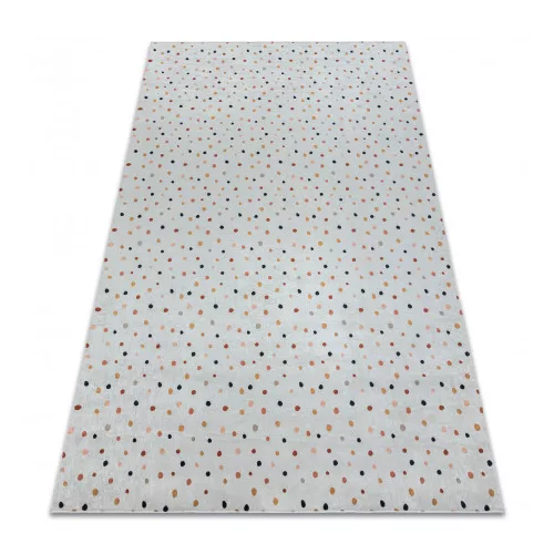  Kab. BAMBINO 47890 covor lavabil Dots pentru copii antiderapant - alb / maro 200x290 cm