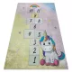  Kab. BAMBINO 54060 covor lavabil Unicorn, hamei pentru copii antiderapant - roz / galben 200x290 cm