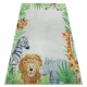  Kab. BAMBINO 54090 covor lavabil Animale, Africa pentru copii antiderapant - alb / verde 200x290 cm