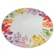  Kab. BAMBINO 38480 covor rotund lavabil Set de construcții pentru copii antiderapant - gri / cerc galben 100 cm