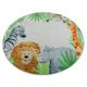 Kab. BAMBINO 54090 covor rotund lavabil Animale, Africa pentru copii antiderapant - cerc alb / verde 100 cm