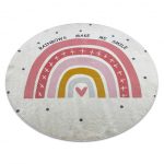  Kab. BAMBINO 47810 covor rotund lavabil Rainbow, puncte pentru copii antiderapante - cerc alb / roz 120 cm