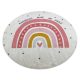  Kab. BAMBINO 47810 covor rotund lavabil Rainbow, puncte pentru copii antiderapante - cerc alb / roz 120 cm