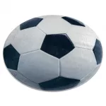  Kab. BAMBINO 38540 covor rotund lavabil - fotbal pentru copii antiderapant - cerc negru / alb 80 cm