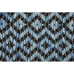 Covor țesut din sisal  LOFT 21144 Figuri geometrice zig-zag albastru/negru/argint 80x150 cm
