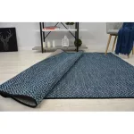 Covor țesut din sisal  LOFT 21144 Figuri geometrice zig-zag albastru/negru/argint 80x150 cm