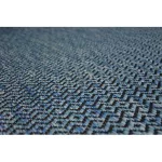 Covor țesut din sisal  LOFT 21144 Figuri geometrice zig-zag albastru/negru/argint 80x150 cm