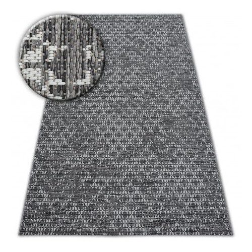 Covor țesut din sisal  LOFT 21145 boho nuanța fildeșului/argint/gri 160x230 cm