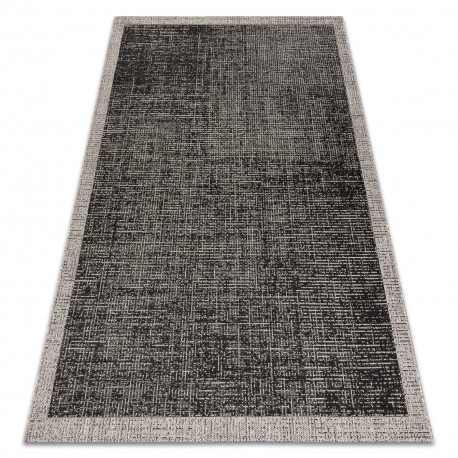 Covor țesut din sisal floorlux 20401 negru / argint  140x200 cm