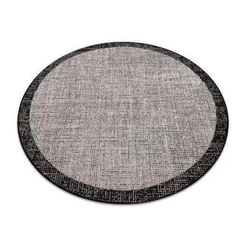 Covor țesut din sisal floorlux Cerc, 20401 argint / negru 160 cm