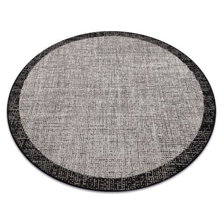 Covor țesut din sisal floorlux Cerc, 20401 argint / negru 160 cm