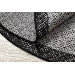 Covor țesut din sisal floorlux Cerc, 20401 argint / negru 160 cm