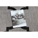 Covor țesut din sisal floorlux 20608 zăbrele marocane, argint / negru 140x200 cm