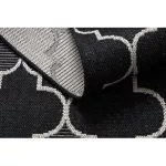 Covor țesut din sisal floorlux 20607 zăbrele marocane, argint / negru 140x200 cm
