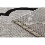 Covor țesut din sisal floorlux 20608 zăbrele marocane, argint / negru 160x230 cm