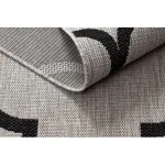 Covor țesut din sisal floorlux 20608 zăbrele marocane, argint / negru 160x230 cm