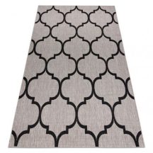   Covor țesut din sisal floorlux 20608 zăbrele marocane, argint / negru 240x330 cm