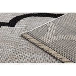 Covor țesut din sisal floorlux 20608 zăbrele marocane, argint / negru 60x110 cm