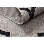 Covor țesut din sisal floorlux 20608 zăbrele marocane, argint / negru 60x110 cm