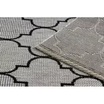 Covor țesut din sisal floorlux 20607 zăbrele marocane, argint / negru 160x230 cm