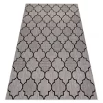 Covor țesut din sisal floorlux 20607 zăbrele marocane, argint / negru 200x290 cm
