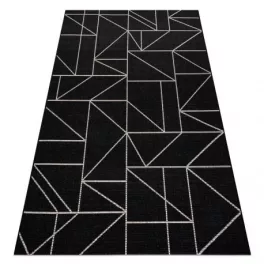   Covor țesut din sisal floorlux 20605 negru / argint Triunghi, Figuri geometrice,  200x290 cm