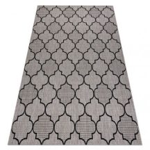   Covor țesut din sisal floorlux 20607 zăbrele marocane, argint / negru 240x330 cm