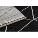 Covor țesut din sisal floorlux 20605 negru / argint Triunghi, Figuri geometrice,  80x150 cm