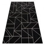 Covor țesut din sisal floorlux 20605 negru / argint Triunghi, Figuri geometrice,  60x110 cm