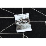 Covor țesut din sisal floorlux 20605 negru / argint Triunghi, Figuri geometrice,  60x110 cm
