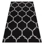 Covor țesut din sisal floorlux 20608 zăbrele marocane, negru / argint 200x290 cm