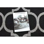 Covor țesut din sisal floorlux 20608 zăbrele marocane, negru / argint 240x330 cm
