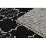 Covor țesut din sisal floorlux 20607 zăbrele marocane, argint / negru 80x150 cm