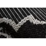 Covor țesut din sisal floorlux 20607 zăbrele marocane, argint / negru 80x150 cm