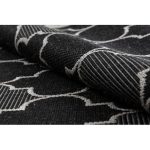 Covor țesut din sisal floorlux 20607 zăbrele marocane, argint / negru 60x110 cm