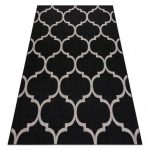 Covor țesut din sisal floorlux 20608 zăbrele marocane, negru / argint 60x110 cm