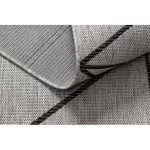 Covor țesut din sisal floorlux 20605 argint / negru / bej Triunghi, Figuri geometrice,  160x230 cm