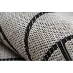 Covor țesut din sisal floorlux 20605 argint / negru / bej Triunghi, Figuri geometrice,  160x230 cm