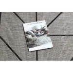 Covor țesut din sisal floorlux 20605 argint / negru / bej Triunghi, Figuri geometrice,  80x150 cm
