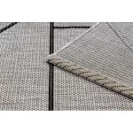 Covor țesut din sisal floorlux 20605 argint / negru / bej Triunghi, Figuri geometrice,  80x150 cm