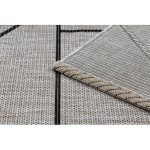 Covor țesut din sisal floorlux 20605 argint / negru / bej Triunghi, Figuri geometrice,  60x110 cm