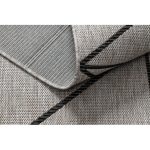 Covor țesut din sisal floorlux 20605 argint / negru / bej Triunghi, Figuri geometrice,  60x110 cm