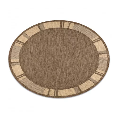 Covor țesut din sisal floorlux Cerc, 20195 coffee / mais 120 cm