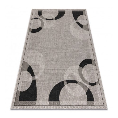 Covor țesut din sisal floorlux 20078 argint  / negru 240x330 cm