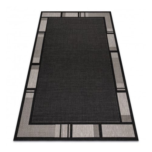 Covor țesut din sisal floorlux 20195 negru / argint  240x330 cm