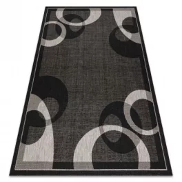   Covor țesut din sisal floorlux 20078 negru / argint  80x150 cm