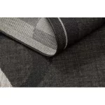 Covor țesut din sisal floorlux 20078 negru / argint  80x150 cm