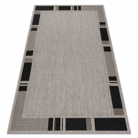 Covor țesut din sisal floorlux 20195 argint  / negru 80x150 cm